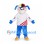 Rabbit Mascot Costume in Blue and White with Colorful Cap