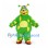 Monster Mascot Costume in Green with Yellow Stars and Shaggy Fur