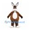 Rabbit Mascot Costume in Brown with White Belly and Tall Ears