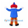 Clown Mascot Costume with Blue Jacket and Red and Yellow Pants