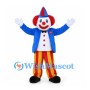 Clown Mascot Costume with Blue Jacket and Red and Yellow Pants