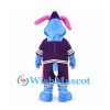 Rabbit Mascot Costume in Blue with Purple Star Outfit