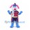 Rabbit Mascot Costume in Blue with Purple Star Outfit