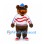 Bear Mascot Costume with Black Sunglasses and Red Striped Shirt