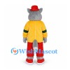 Cat Mascot Costume with Yellow Shirt and Red Pants