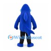 Shark Mascot Costume in Blue with Jagged Teeth and Black Pants