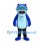 Shark Mascot Costume in Blue with Jagged Teeth and Black Pants