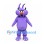 Dragon Mascot Costume in Purple with Curved Horns and White Fangs