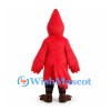 Cardinal Mascot Costume in Red with Black Belly and Tall Crest