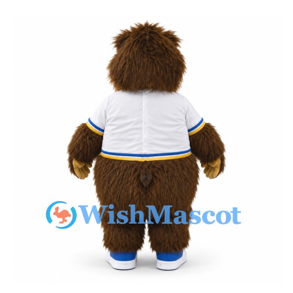 Hedgehog Mascot Costume in Brown with White Sports Shirt