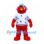Monster Mascot Costume in Red with Blue Headphones and Star Shirt