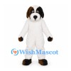 Dog Mascot Costume in White with Brown and Black Ears