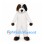 Dog Mascot Costume in White with Brown and Black Ears