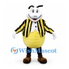 Bee Mascot Costume with Yellow Striped Jacket and Rounded Belly