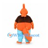 Kangaroo Mascot Costume in Orange with Brown Shirt and Blue Pants