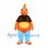 Kangaroo Mascot Costume in Orange with Brown Shirt and Blue Pants