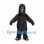 Gorilla Mascot Costume in Black with Long Shaggy Fur