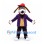 Dog Mascot Costume with Purple Jacket and Red Cap