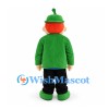 Boy Mascot Costume with Green Jacket and Matching Hat
