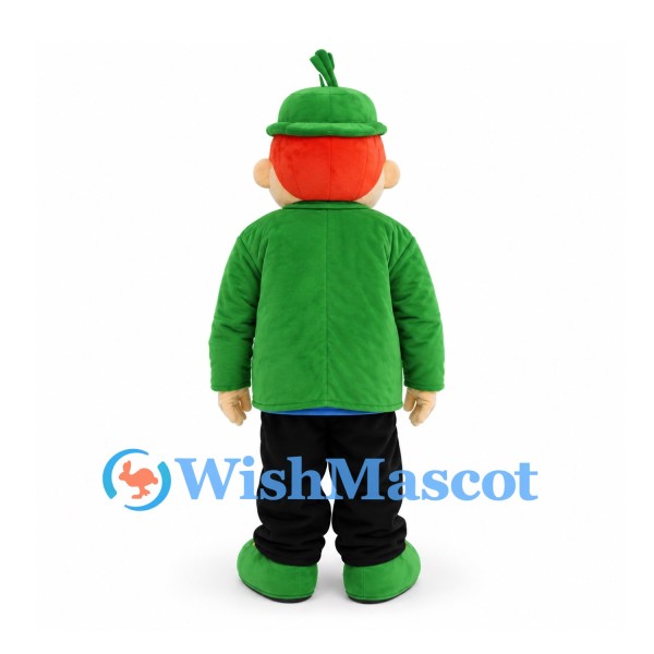Boy Mascot Costume with Green Jacket and Matching Hat