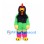 Rooster Mascot Costume with Green Body and Multicolored Legs