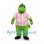 Crocodile Mascot Costume with Red and White Striped Shirt