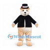 Bear Mascot Costume with Black Tuxedo Jacket and Top Hat