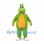 Dragon Mascot Costume in Green with Scale Pattern and Orange Belly