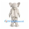 Elephant Mascot Costume in Light Gray with Large Ears