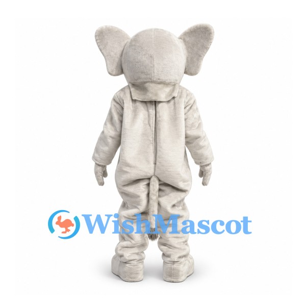 Elephant Mascot Costume in Light Gray with Large Ears