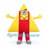 Triangle Mascot Costume in Yellow with Red Overalls