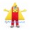 Triangle Mascot Costume in Yellow with Red Overalls