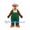 Bear Mascot Costume with White Hat and Green Overalls