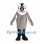 Penguin Mascot Costume in Gray with Shaggy Body and White Collar