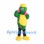 Monster Mascot Costume in Green with Yellow Hair and Colorful Spots