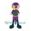 Snake Mascot Costume in Purple with Hooded Head and Green Boots
