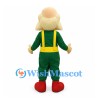 Man Mascot Costume with Cream Mustache and Green Overalls