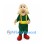 Man Mascot Costume with Cream Mustache and Green Overalls