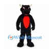 Bull Mascot Costume in Black with Red Belly and White Horns