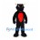 Bull Mascot Costume in Black with Red Belly and White Horns