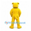 Dog Mascot Costume in Yellow with Open Mouth and Black Collar