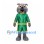 Bulldog Mascot Costume with Green Sports Shirt and Shorts
