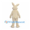 Rabbit Mascot Costume in Cream with Pink Inner Ears