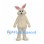 Rabbit Mascot Costume in Cream with Pink Inner Ears