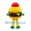 Burger Mascot Costume with Red Cap and Green Shoes
