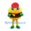 Burger Mascot Costume with Red Cap and Green Shoes