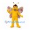 Butterfly Mascot Costume in Yellow with Patterned Pink Wings