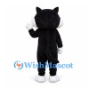 Cat Mascot Costume in Black and White with Rounded Cheeks