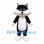 Cat Mascot Costume in Black and White with Rounded Cheeks