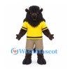Buffalo Mascot Costume with Yellow Shirt and Tan Shorts